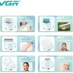 اپیلاتور ۶ کاره وی جی آر مدل V-733 ضد آب - تصویر 3